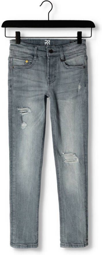 Retour Denim skinny fit jeans Tobias met slijtage medium blue denim Blauw Jongens Stretchdenim 176