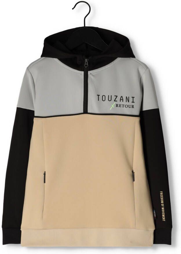 Retour Denim Retour X Touzani hoodie Rewind grijs zwart zand Sweater Meerkleurig 146 152
