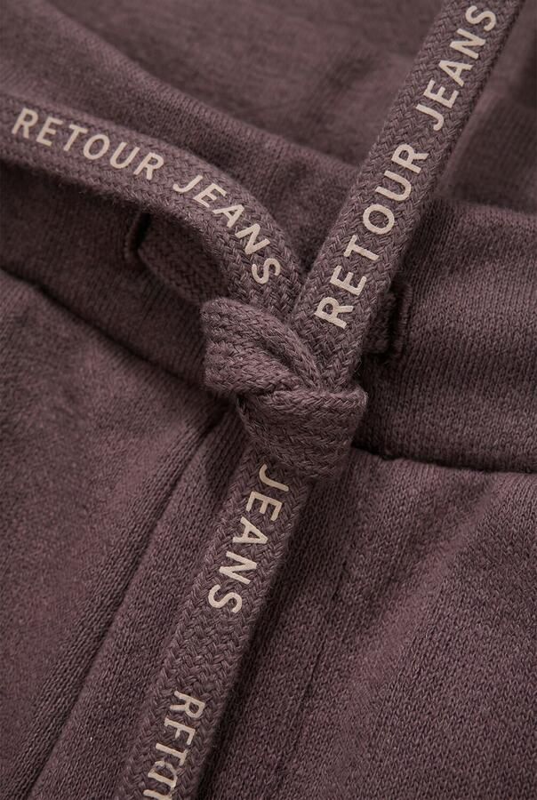 Retour Jeans relaxed fit joggingbroek donkerbruin