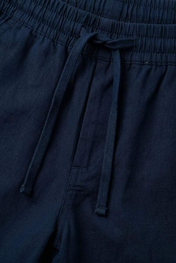 Retour Jeans bermuda shorts met linnen donkerblauw