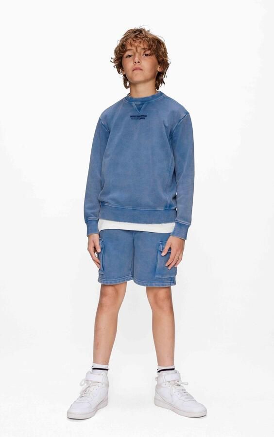 Retour Jeans relaxed cargo sweatshort blauw - Foto 2