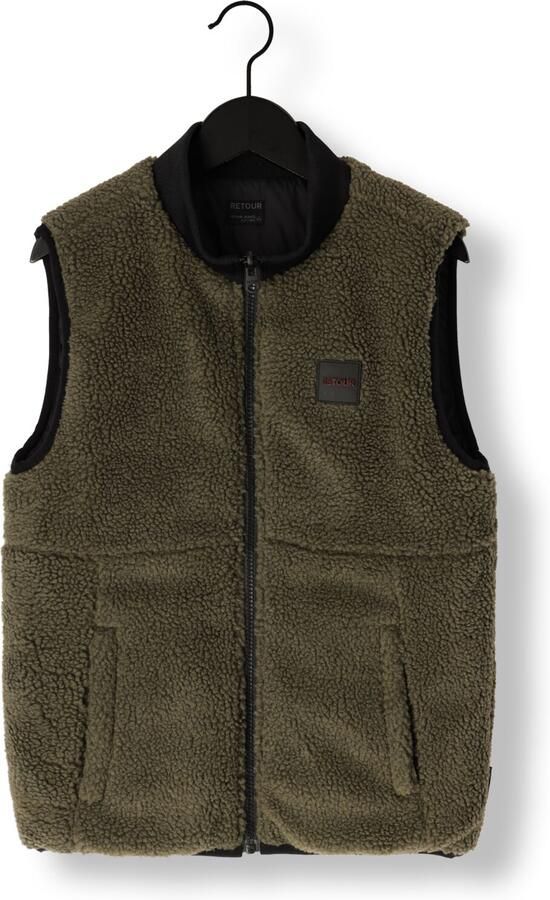 Retour Jeans reversible teddy bodywarmer donkergroen - Foto 3
