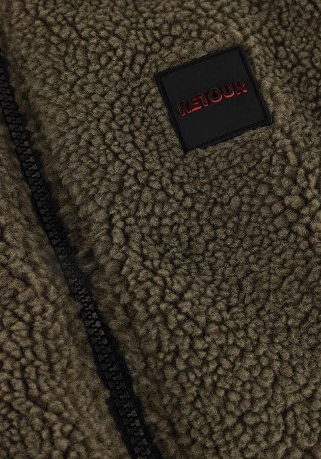 Retour Jeans reversible teddy bodywarmer donkergroen