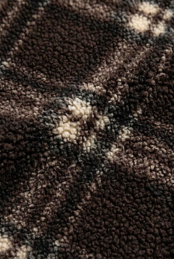 Retour Jeans teddy geruit overshirt chocoladebruin ecru Overhemd Ruit