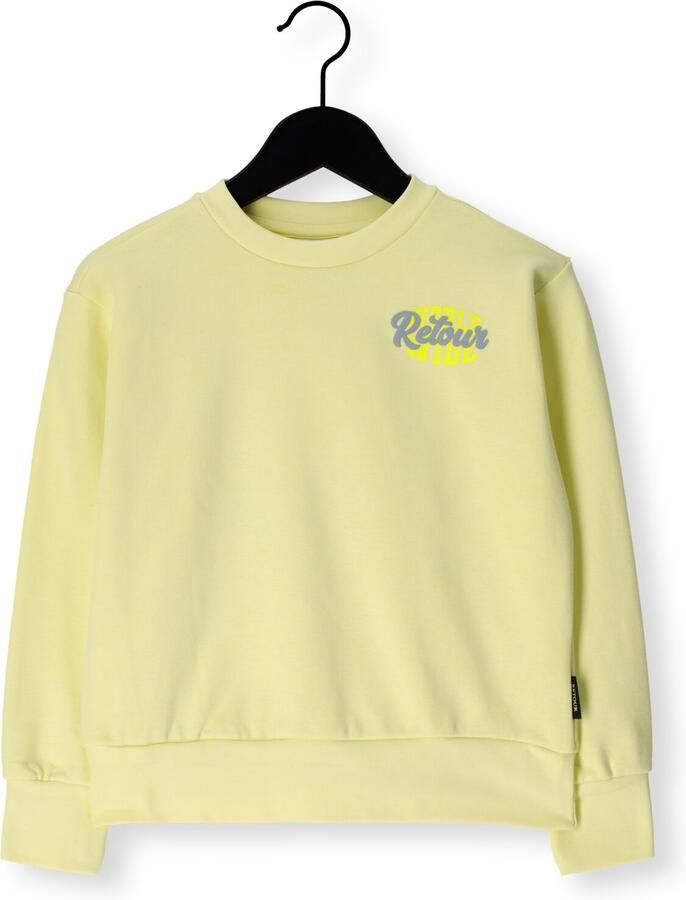 Retour Jeans sweater met backprint lichtgeel