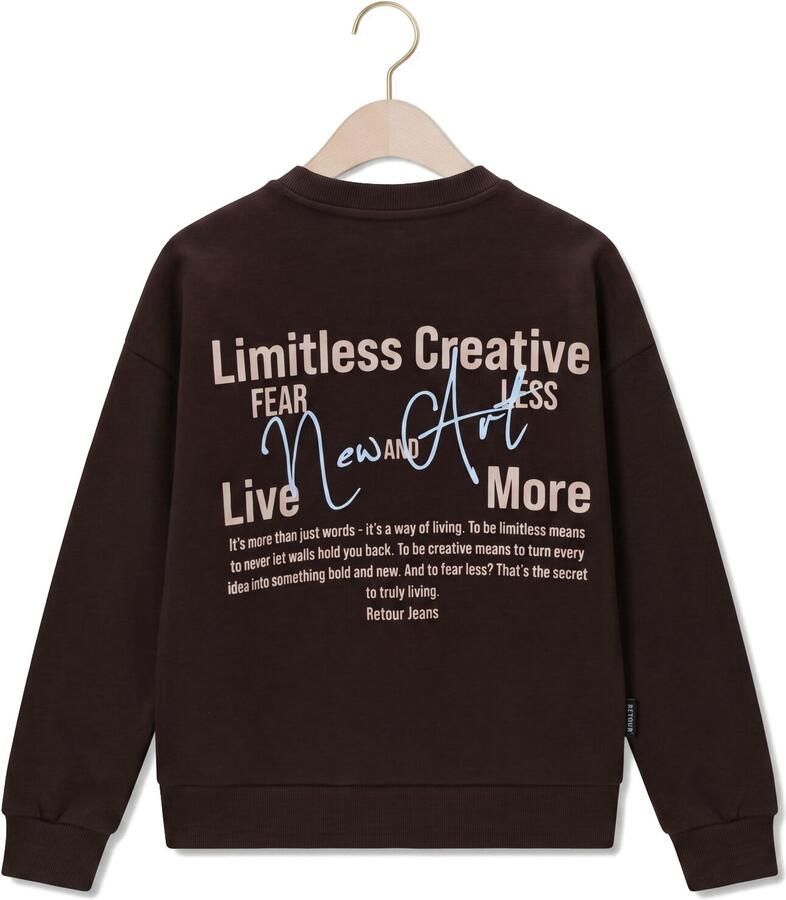 Retour Jeans sweater met backprint donkerbruin - Foto 2