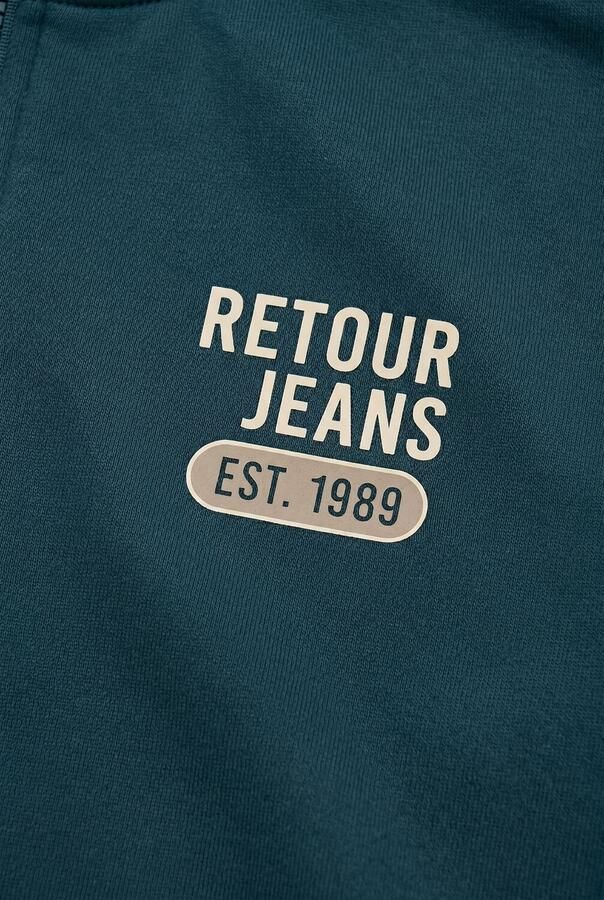 Retour Jeans sweater met print donkergroen