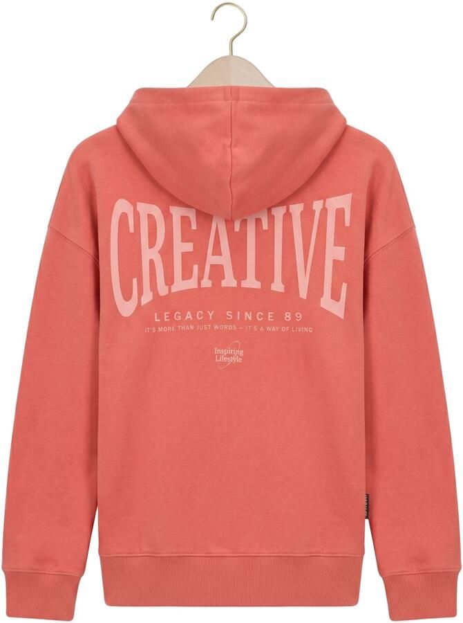 Retour Jeans rechtvallende hoodie met backprint koraalrood Sweater Backprint - Foto 2