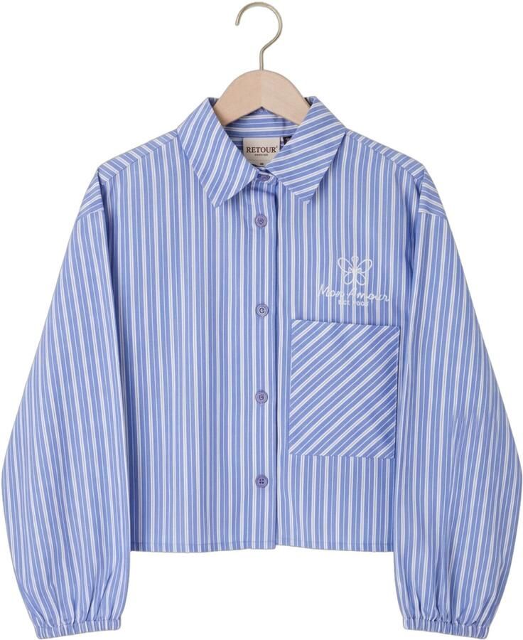 Retour Jeans gestreepte longsleeve lichtblauw