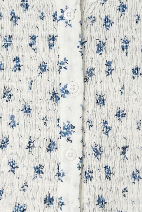 Retour Jeans gebloemde blouse wit met textuur - Foto 3