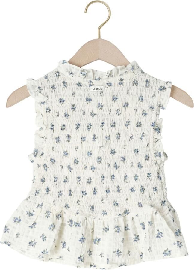 Retour Jeans gebloemde blouse wit met textuur - Foto 2