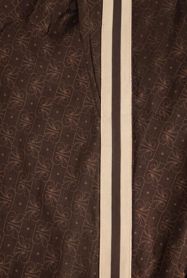 Retour Jeans regular waist wide leg sweatpant met print donkerbruin