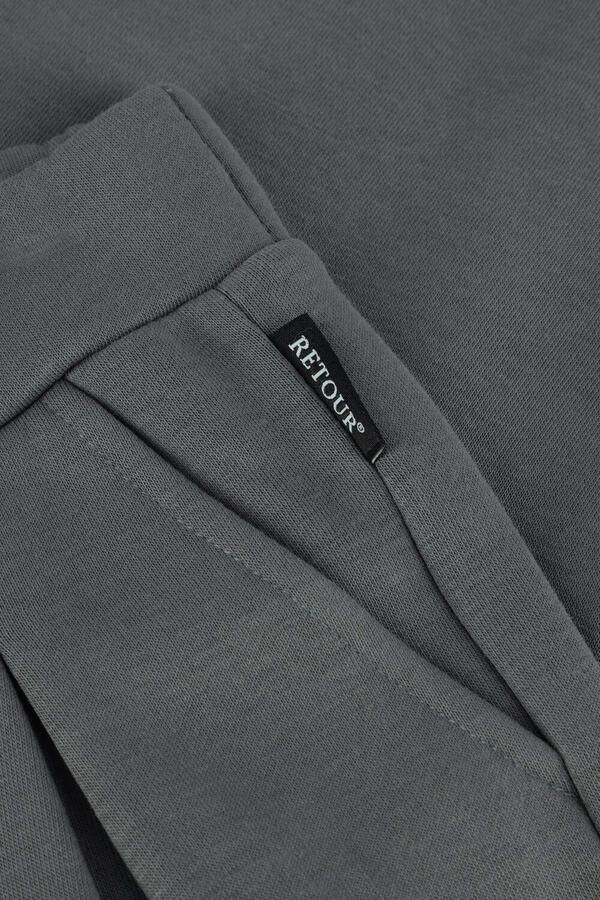 Retour Jeans wide leg casual broek grijs