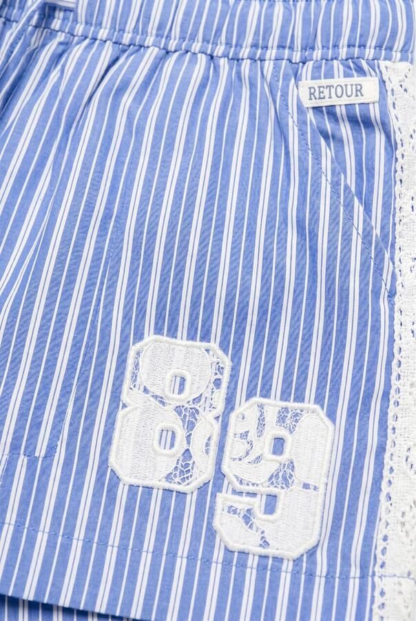 Retour Jeans relaxed regular waist gestreepte casual short lichtblauw - Foto 2