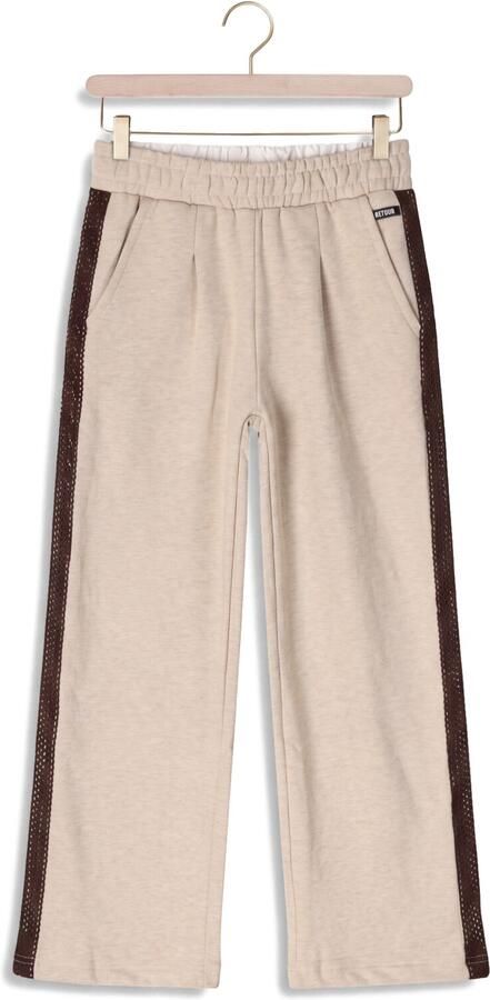 Retour Jeans wide leg joggingbroek zand