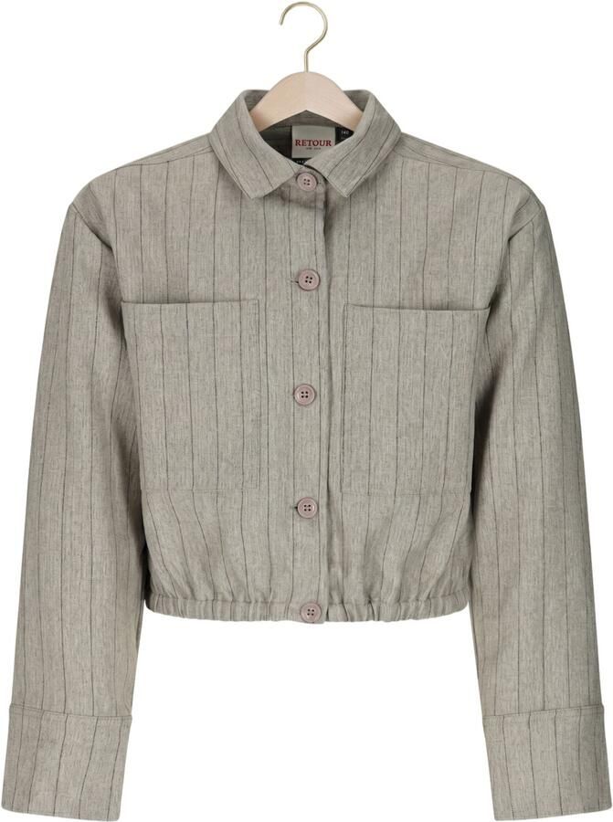 Retour Jeans jas met krijtstreep grijs Meisjes Polyester Klassieke kraag