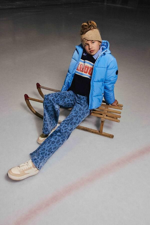 Retour Jeans wide leg jeans met panterprint medium blue denim