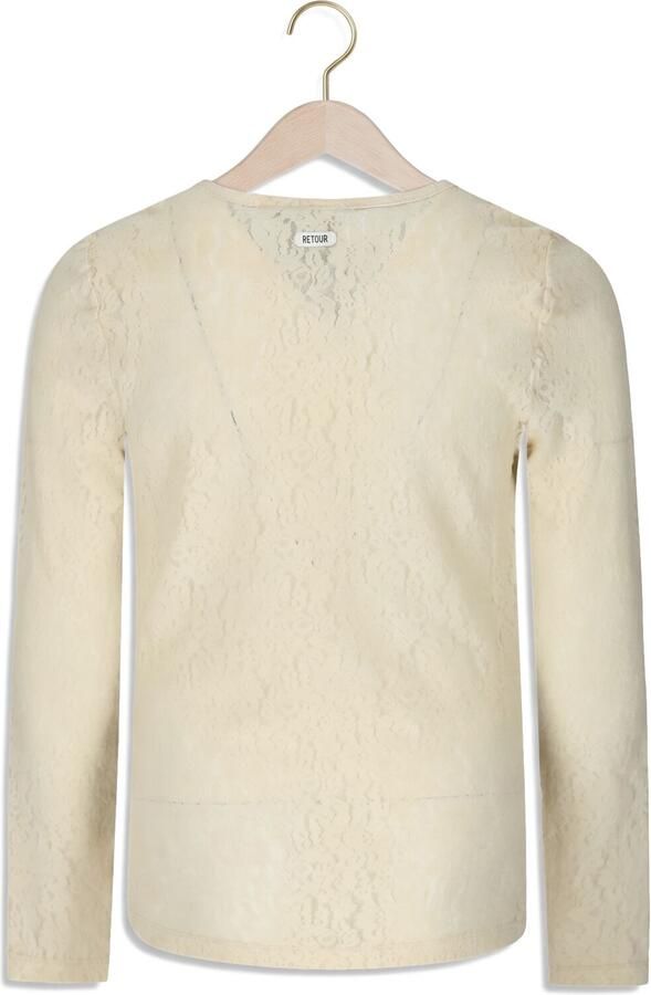 Retour Jeans kanten rechtvallende longsleeve licht beige Effen - Foto 3