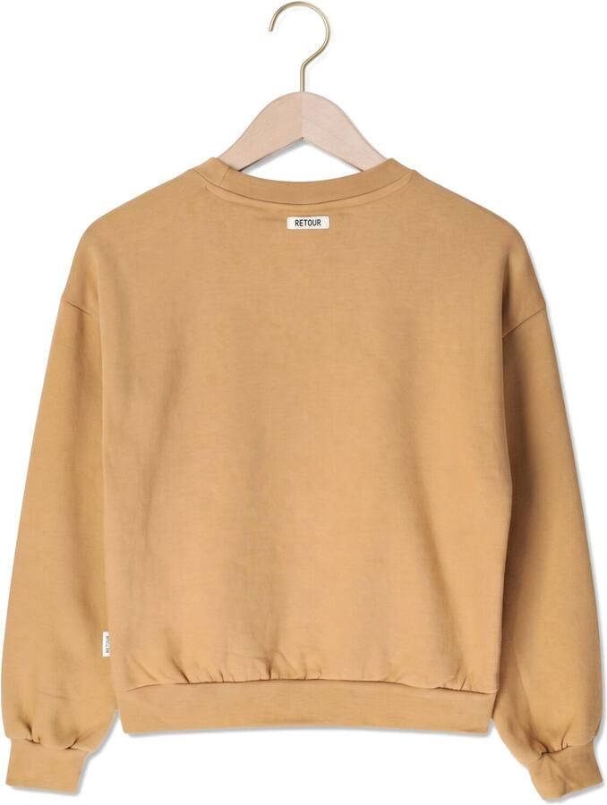 Retour Jeans oversized sweater met tekst lichtbruin - Foto 2