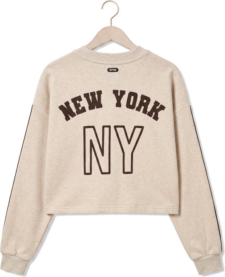 Retour Jeans boxy sweater met backprint zand Beige Backprint - Foto 2