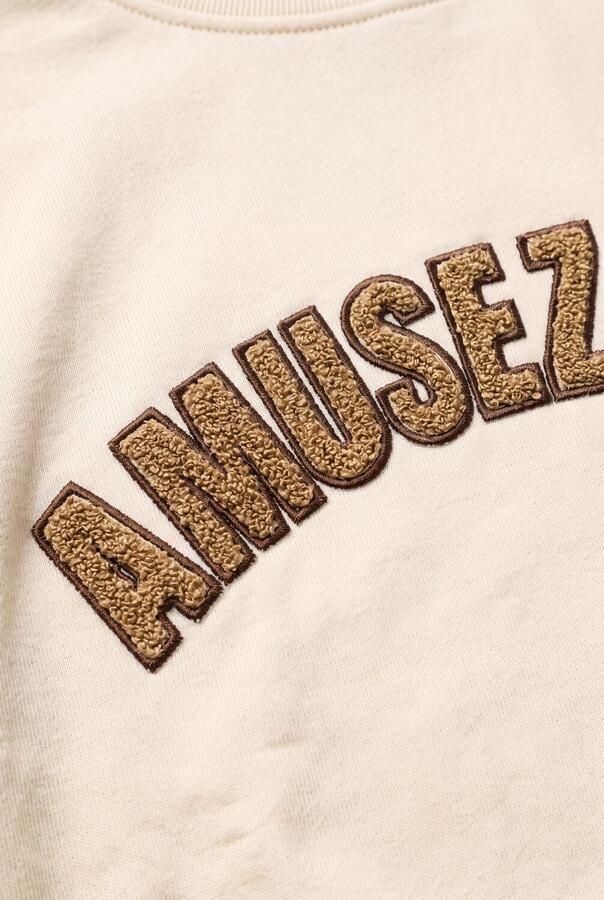 Retour Jeans oversized cropped sweater met tekst beige - Foto 3