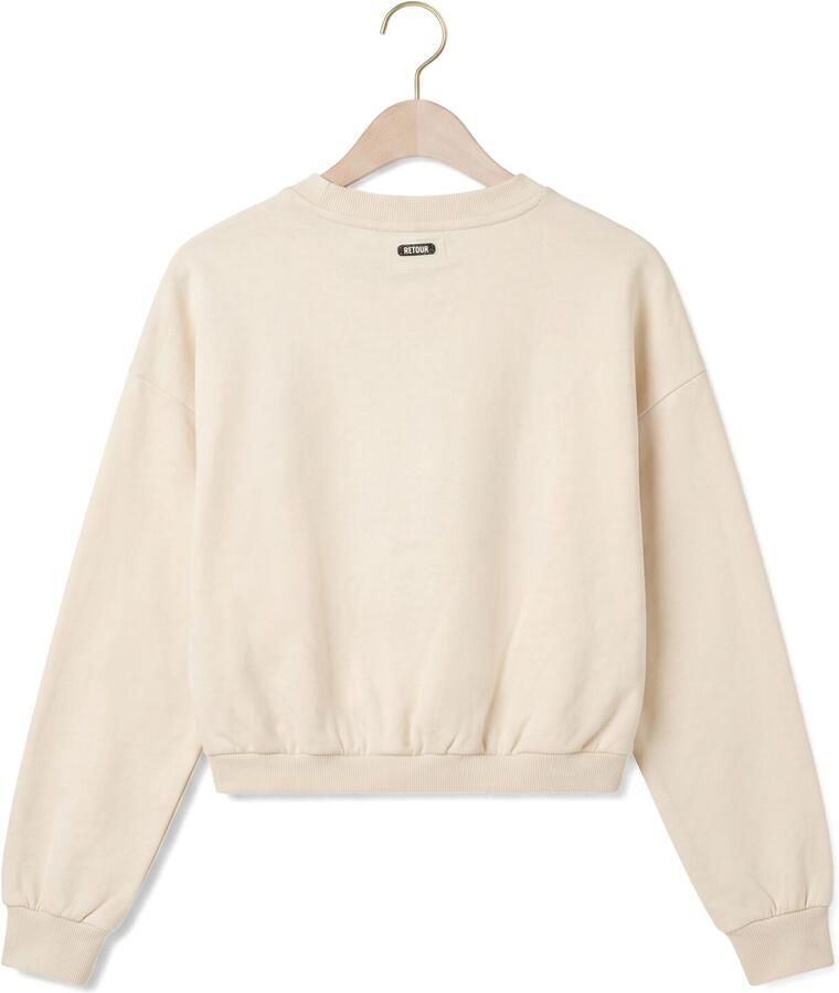 Retour Jeans oversized cropped sweater met tekst beige - Foto 2