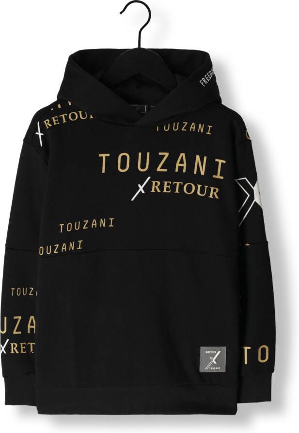 Retour Denim Retour X Touzani hoodie Hop met all over print zwart Sweater Jongens Sweat (duurzaam) Capuchon 158 164
