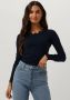 ROSEMUNDE Dames Tops & T-shirts Babette Silk T-shirt Lace Donkerblauw - Thumbnail 1