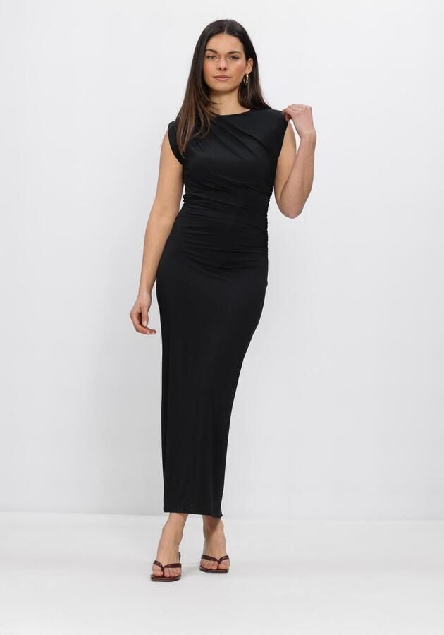 ROSEMUNDE Dames Jurken Billie Sl Long Drape Dress Zwart