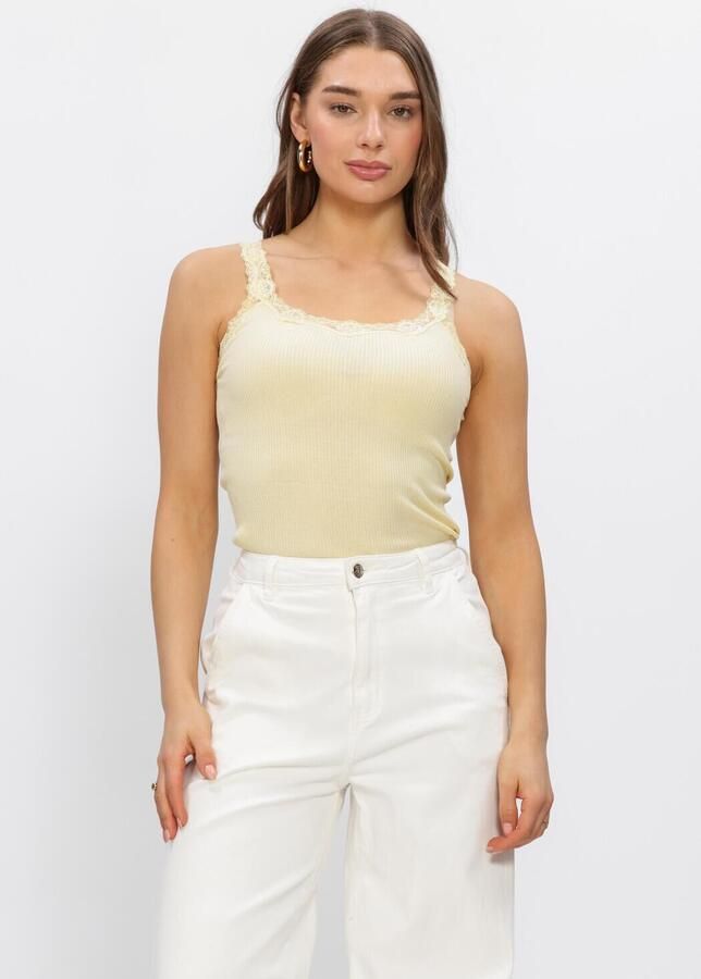 ROSEMUNDE Dames Tops & T-shirts Babette Deep Back Silk Top Butter Yellow