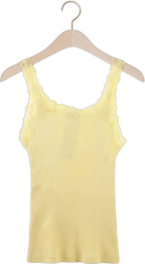 ROSEMUNDE Dames Tops & T-shirts Babette Deep Back Silk Top Butter Yellow - Foto 4