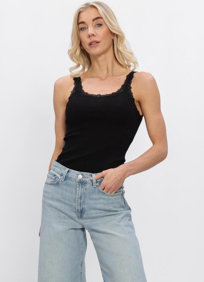 Rosemunde Tanktop Babette Silk Top omgekeerde vintage-kantenrand vrouwelijk comfortabel zijdemix