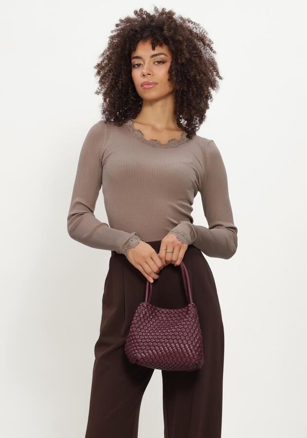 ROSEMUNDE Dames Tops & T-shirts Babette Silk Ls Lace Taupe