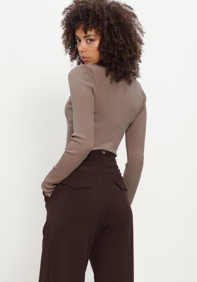 ROSEMUNDE Dames Tops & T-shirts Babette Silk Ls Lace Taupe - Foto 3