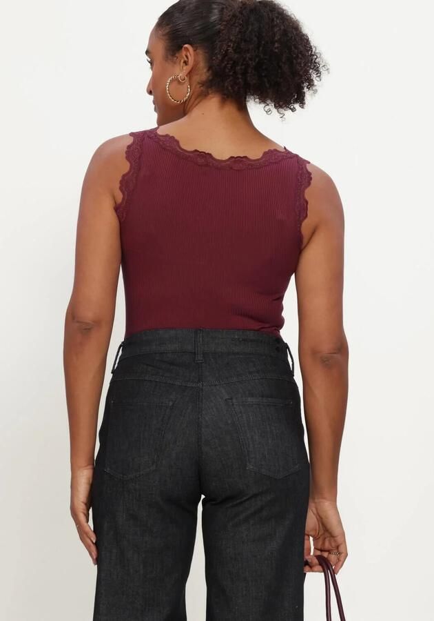 ROSEMUNDE Dames Tops & T-shirts Babette Silk Sl U-neck Long Lace Bordeaux - Foto 2