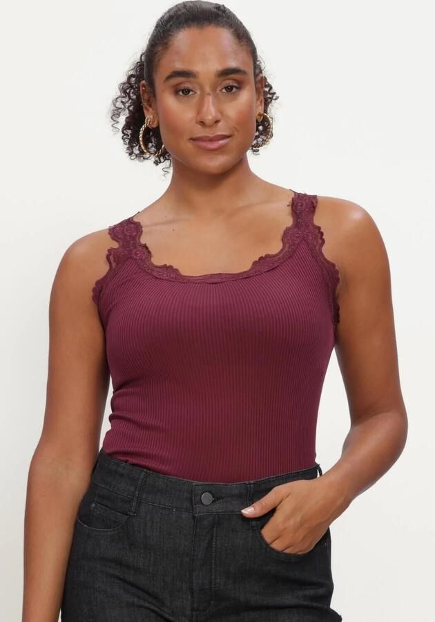 ROSEMUNDE Dames Tops & T-shirts Babette Silk Sl U-neck Long Lace Bordeaux - Foto 3