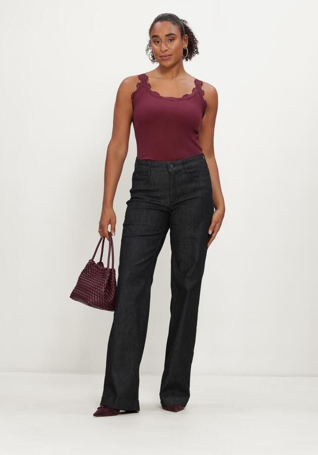 ROSEMUNDE Dames Tops & T-shirts Babette Silk Sl U-neck Long Lace Bordeaux - Foto 4