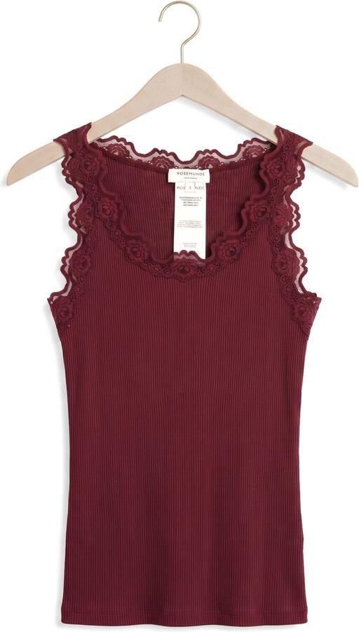 ROSEMUNDE Dames Tops & T-shirts Babette Silk Sl U-neck Long Lace Bordeaux - Foto 4