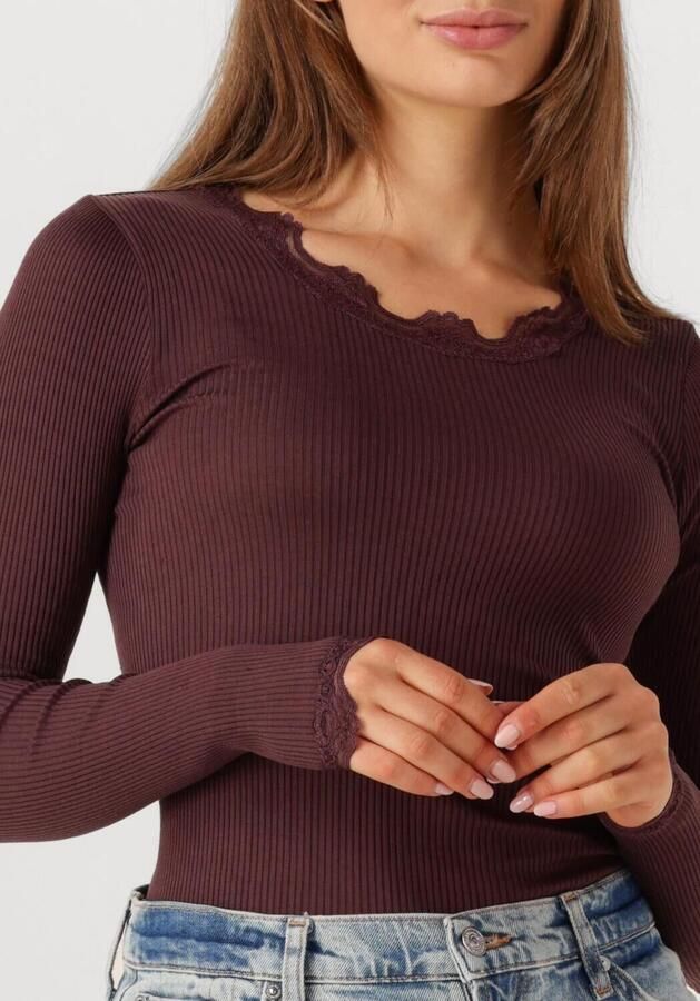 Rosemunde Longsleeve Babette silk shirt Lange mouw met kant vrouwelijk comfortabel Zijde- Katoenmix