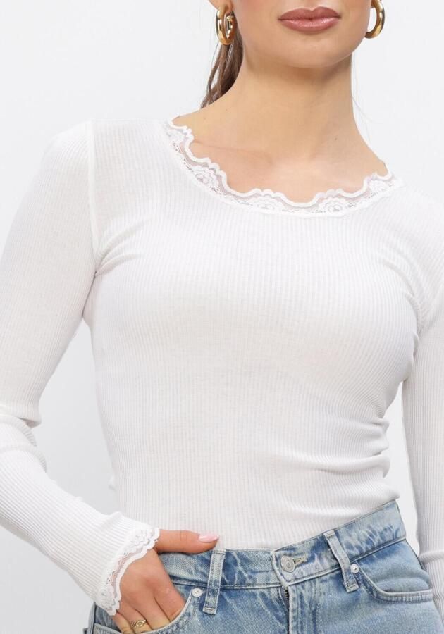 ROSEMUNDE Dames Tops & T-shirts Babette Silk T-shirt Lace Wit - Foto 3