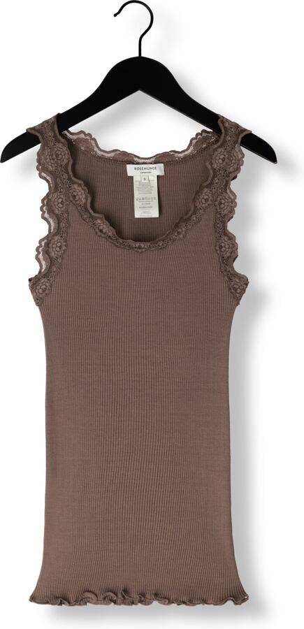 Rosemunde Zijden Top in Parijs Blauw met Satijnen Rand Brown Dames - Foto 3