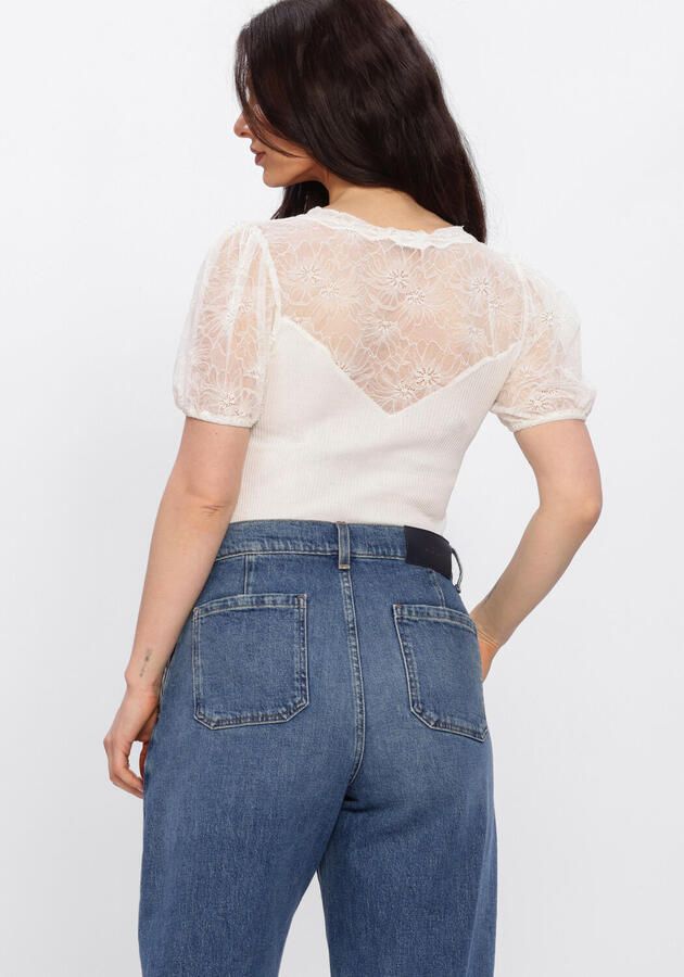 ROSEMUNDE Dames Tops & T-shirts Beatha Full Lace V-neck T-shirt Creme - Foto 3
