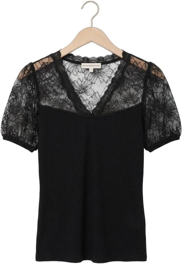 ROSEMUNDE Dames Tops & T-shirts Beatha Full Lace V-neck T-shirt Zwart - Foto 4