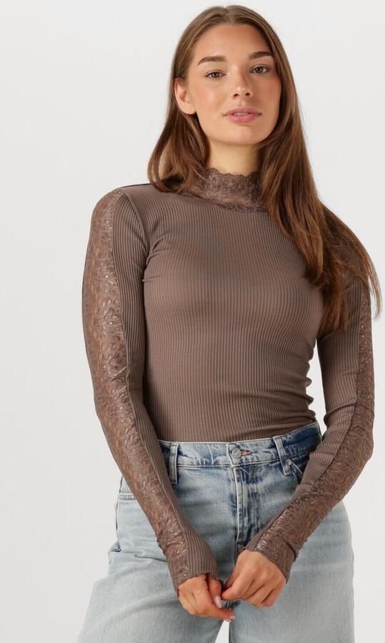 ROSEMUNDE Dames Tops & T-shirts Beatha Ls Regular Lace Taupe - Foto 4
