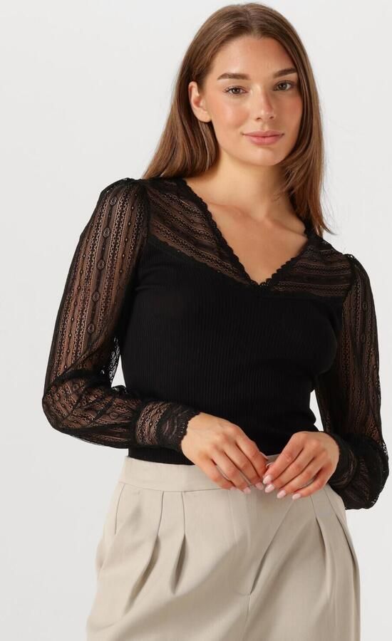 ROSEMUNDE Dames Tops & T-shirts Beatha Ls Regular V-neck Zwart - Foto 4