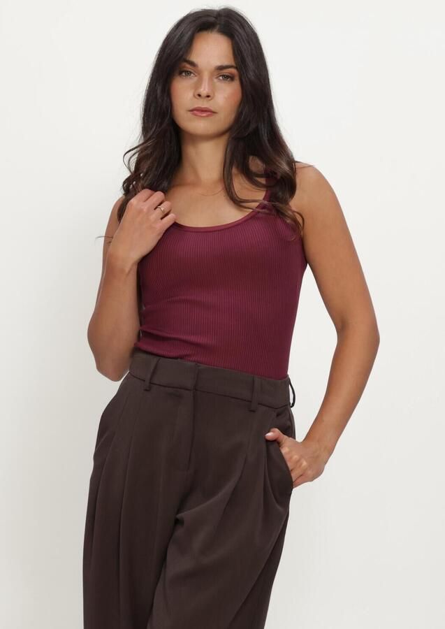 ROSEMUNDE Dames Tops & T-shirts Belle Silk U-neck Strap Elastic Bordeaux