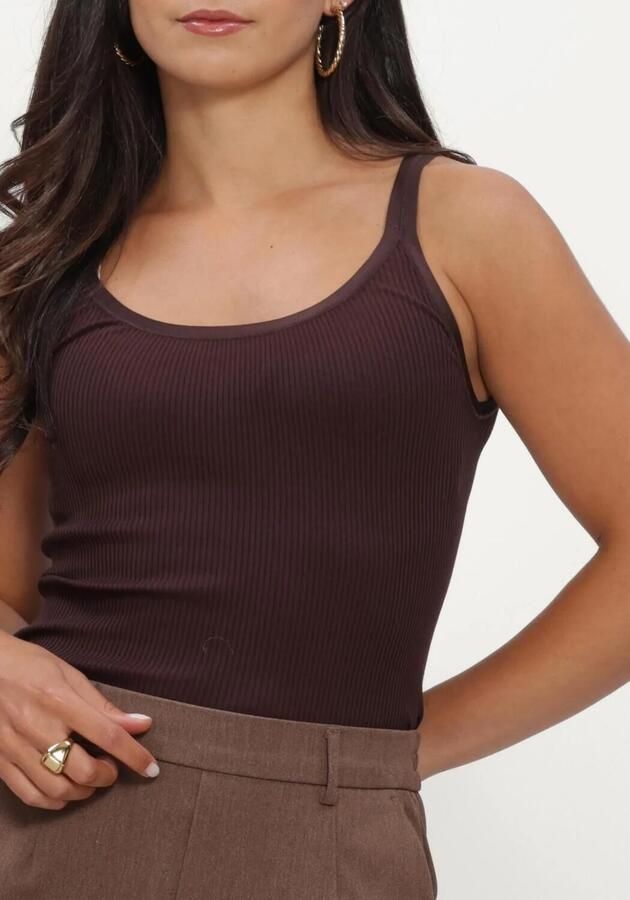 ROSEMUNDE Dames Tops & T-shirts Belle Silk U-neck Strap Elastic Bruin - Foto 3