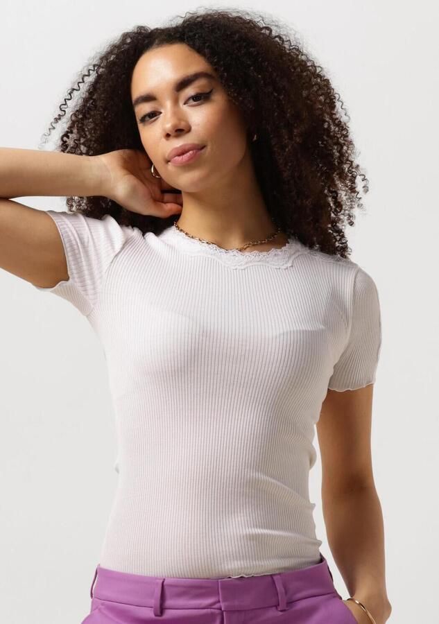 ROSEMUNDE Dames Tops & T-shirts Benita Silk T-shirt W Lace Wit - Foto 4