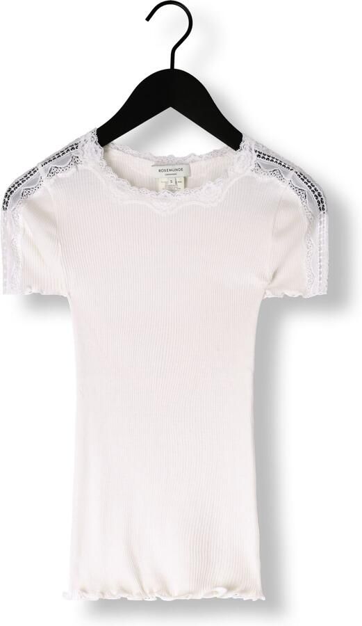 ROSEMUNDE Dames Tops & T-shirts Benita Silk T-shirt W Lace Wit - Foto 3