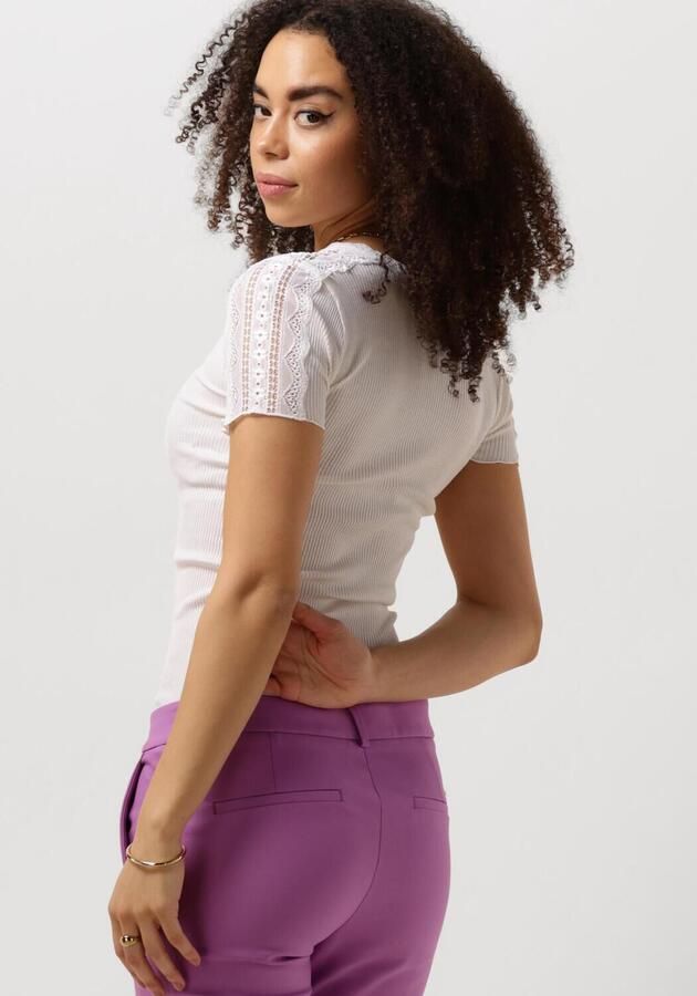 ROSEMUNDE Dames Tops & T-shirts Benita Silk T-shirt W Lace Wit